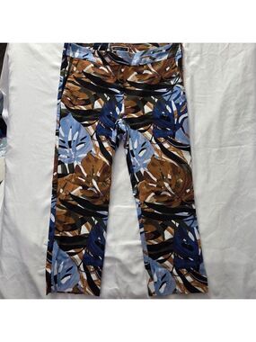 Melanie Lyne Tropical Leaf Print Ankle Pants Size 12